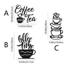 1pc Metal Coffee Cup Wall Decor, Black Coffee Cup Silhouette, Metal Wall Art Cafe Themed Wall Art Cup Mug Scrolled Silhouette, Metal Wall Art Decor For Coffee Shop, Kitchen, Restaurant,Home Decor ,Room Decor,Wall Decor Gifts Birthday Graduation