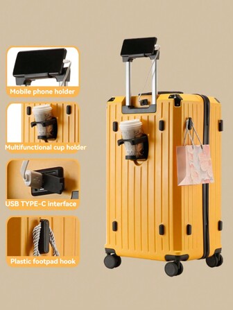 Compartimento de equipaje universal con ruedas silenciosas de 25 pulgadas/29 pulgadas/31 pulgadas, compartimento de equipaje con cerradura con contraseña y portavasos, compartimento de equipaje de gran capacidad para bolsa de viaje, accesorios escolares y artículos escolares