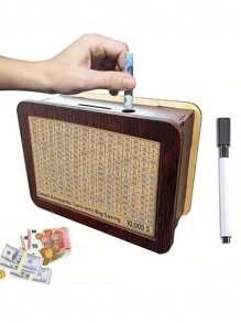 1 件带计数器的木制存钱罐，家居装饰木制存钱罐，木制工艺品最佳礼物 - 咖啡棕 - 查看 7