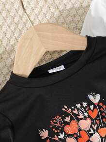 女婴 3 件套长袖圆领运动衫，儿童春秋季休闲分层上衣 - 彩色 - 查看 6