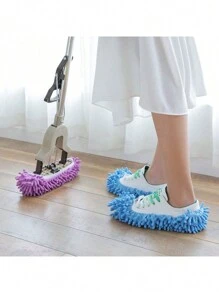 2/4pcs Reusable Removable Floor Cleaning Mop Shoe Covers, Washable Floor Cleaning Slippers, Bathroom Slippers Home Bathroom Decor Fall Decor Back To School