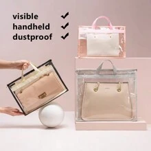 1 pieza Bolsa de almacenamiento colgante para armario, bolsa transparente a prueba de polvo y transpirable de PVC, bolsa para prendas de vestir, organizador de carteras