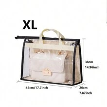 1 pieza Bolsa de almacenamiento colgante para armario, bolsa transparente a prueba de polvo y transpirable de PVC, bolsa para prendas de vestir, organizador de carteras