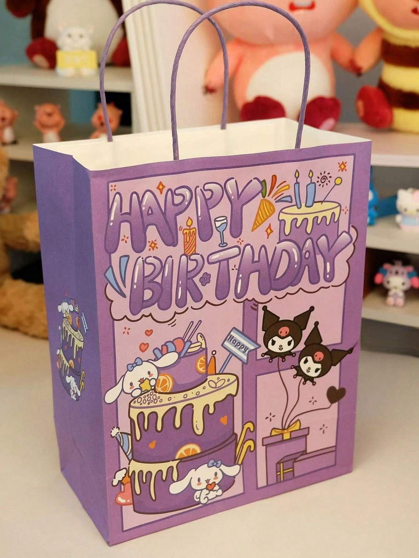 Sanrio 1pc Birthday Gift Bags Of 4 Cartoon HelloKittys