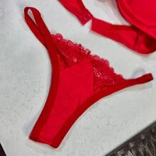 HERA LINGERIE Conjunto nacional Belinda calcinha fio duplo em cores variadas - Vermelho - Visão 6