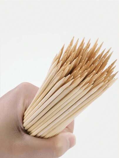 90 st/pack (+/-5 st) Engångsgrillspett, bambuspett för hemmagrillning, BBQ bambuspett, engångspinnar för BBQ, utomhuscamping, kyckling, korv, köttkebab, varmgryta eller konstgjorda blomsterpynt, etc., Lämplig för hemmet