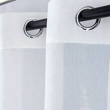 White Waterproof Transparent Outdoor Curtains - 2 Pieces Of Grommet Indoor Voile Sheer Curtains, Suitable For Living Room, Bedroom, Porch, Canopy, Cottage, Front Porch, Gazebo, Trellis, Backyard (54 X 84 Inches 54 X 84 Inches) - 白色 - 查看 2