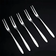 不锈钢水果和甜点叉套装 - 可重复使用，现代蛋糕和沙拉叉，适用于厨房和餐厅