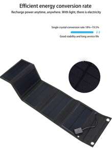 5 块单晶太阳能电池板，快速充电便携式太阳能移动电源，适合户外应急使用