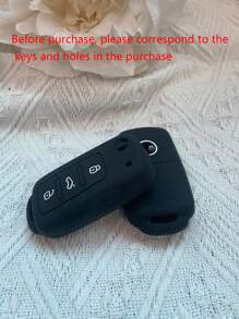 Funda de silicona para llavero de coche para Skoda Polo - Negro - Ver 3