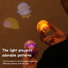 Mini proyector de juguete tipo OVNI - Luz de proyección de dibujos animados educativos con imágenes giratorias - Regalo perfecto para Navidad y una herramienta de aprendizaje temprano divertida y atractiva