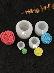 自制玫瑰蜡烛硅胶模具，玫瑰蜡烛制作套件，适合情人节礼物、派对用品 - 白色 - 查看 11
