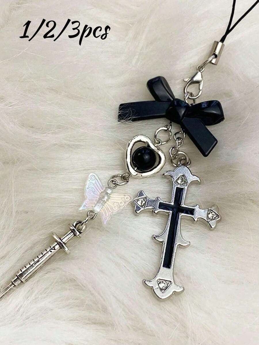 Móc khóa hình bướm & chữ thập & ống tiêm laser Holographic ngọt ngào & mát mẻ cho túi xách hoặc điện thoại di động Móc khóa nơ phong cách hợp thời trang Đồ dùng học tập cho giáo viên trở lại trường Phụ kiện cho giáo viên Quà tặng Giáng sinh Quà tặng Lễ Tạ ơn Y2K - Nhiều màu - Xem 1