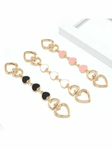 1/2 Pieces Moon And Heart Bag Extension Chain, Bag Extension Chain Wallet Strap Extender Handbag Wallet Replacement Chain Suitable For DIY Handbag Wallet Making Gifts For Women - Pink - View 6