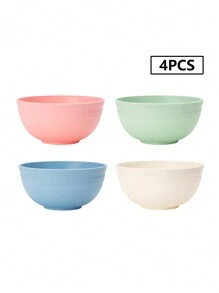 4/8 件塑料 PP 麦片碗，适用于洗碗机和微波炉，可用于盛汤、小吃、沙拉和水果、厨房、圣诞礼物、学校用品 - 彩色 - 查看 10