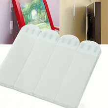 12 piezas/paquete Adhesivos extraíbles y sin daños, adhesivos pegajosos fuertes para colgar cuadros sin hacer agujeros - Blanco - Ver 4