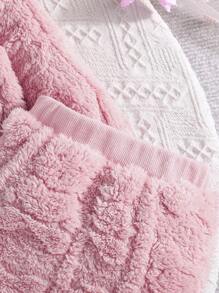 2 Stücke Baby Mädchen Set aus einfarbigem, dick thermisch gefüttertem Kapuzensweatshirt und thermisch gefütterten, warmen Hosen, süße Tasche, Herbst/Winter