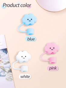 3Pcs Personalized Straw Cover With Name, Silicone Soft Glue Large Diameter 10mm Straw Cap Cartoon Doll PVC Dust Plug Straw Protection Cover, Compatible With Cup Water Bottle - 3Pcs(three Colors) - View 5