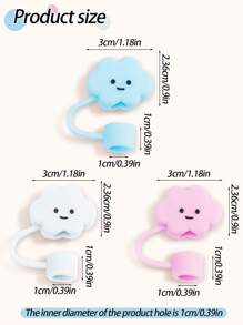 3Pcs Personalized Straw Cover With Name, Silicone Soft Glue Large Diameter 10mm Straw Cap Cartoon Doll PVC Dust Plug Straw Protection Cover, Compatible With Cup Water Bottle - 3Pcs(three Colors) - View 4