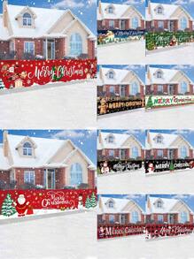 1 件大型圣诞快乐横幅，40*200 厘米涤纶红色圣诞户外横幅，圣诞装饰品 2024 适用于家居装饰圣诞节户外和室内悬挂装饰节日圣诞节假期派对装饰用品，圣诞节 - 彩色 - 查看 2