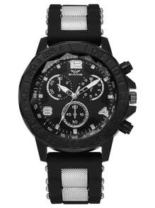 1 件时尚奢华混合水钻标记表盘硅胶石英表，适合日常搭配、生日、女士礼物、周年纪念、年终促销、光棍节、万圣节促销和其他节日礼物，无礼盒 - 黑色 - 查看 3