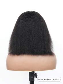 6*4 Glueless Bye Bye Knots Wig Yaki Kinky Straight Bob Wigs Human Hair Pre Bleached Invisible Knots Lace Front Wigs Human Hair Pre Everything Glueless Wigs Pre Plucked Pre Cut - Natural & Black - View 3