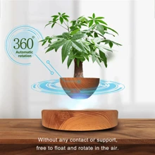 Levitating Air Bonsai Pot Rotation Flower Pot Planters Magnetic Suspension Floating Pot Potted Plant Home Without Plants - Apricot - View 2