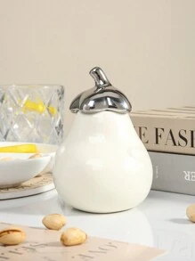 1 Stück Keramik Zahnstocher Halter, kreatives birnenförmiges Design, geeignet für Zuhause, Restaurant, Hotel Nutzung, praktischer dekorativer Organizer
