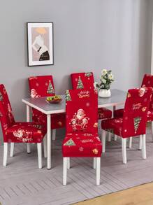 4/6pcs Spandex Stretch Dining Chair Covers, Printed Floral Chair Protector Slipcovers For Home Decor, Hotel, Restaurant And Banquet Hall - Multicolor - View 1