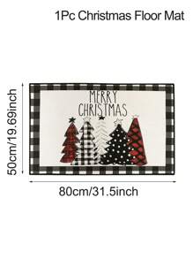 1 pieza Felpudo de Bienvenida de Navidad Alegre, Alfombra de Piso con Estampado a Cuadros de Árbol de Navidad y Alce, Antideslizante y Absorbente para Interior/Exterior, Decoraciones Navideñas 2024 para Decoración del Hogar, Baño, Cocina, Regalos de Navidad, Feliz Año Nuevo 2025, Decoraciones del Hogar para Festivales y Días Festivos - Multicolor - Ver 19