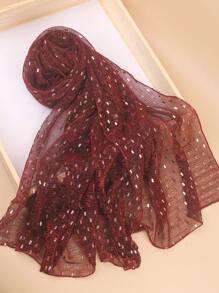 女士亮片蕾丝网纱闪亮奢华头巾围巾日常围巾披肩派对配饰女士秋冬