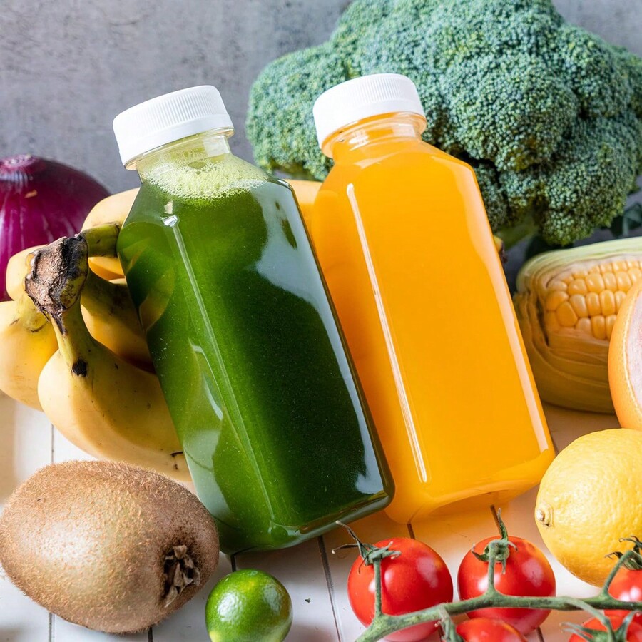 5 Pcs, Clear Minimalist Juice Dispenser Bottles, Leakproof Clear