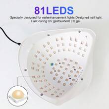 81颗LED灯珠 SUN X26 MAX 欧规插头 专业UV LED美甲灯 - 快速烘干，4档定时设置，智能感应，可用于凝胶指甲油和胶水烘干，适用于家庭美甲沙龙和美甲爱好者 - 高品质美甲灯，情人节礼物 - 查看 6