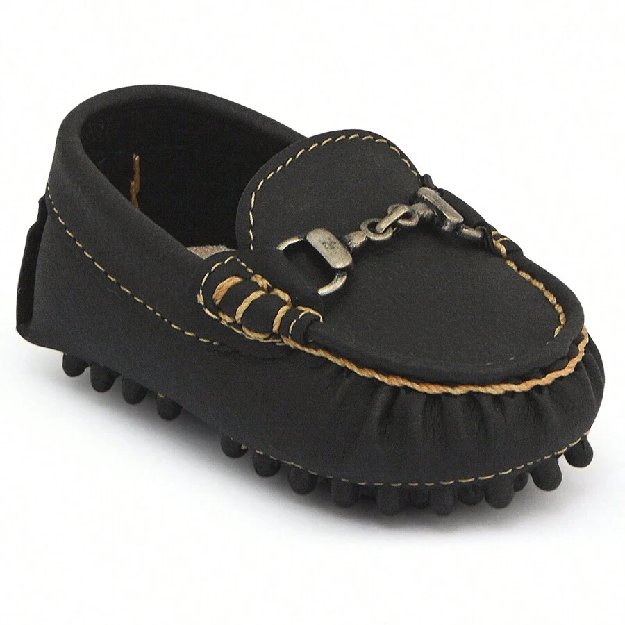 Baby Boy Moccasin Newborn Baby Shoes - 黑色 - 查看 1