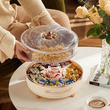 A Light Luxury Fruit Plate Nuts Dried Fruit Sealed Storage Box - White - View 5