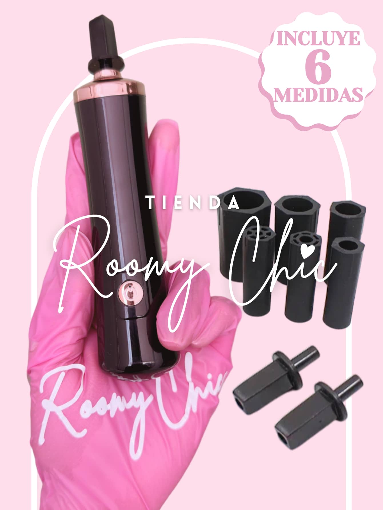 ROOMY CHIC Agitador De Pegamento Para Extensiones De Pestañas Agitador De Esmalte De Uñas Con 2 Conectores Y 6 Tamaños De Calibre Agitador De Pegamento De Pestañas Portátil Mezclador Adhesivo De Pestañas 1 Pieza Limpiador De Brochas De Maquillaje Eléctrico Utilizado Para Agitar Pegamento De Pestañas Esmalte De Uñas Y Máquina De Vibración Liquida Con 2 Conectores Y 6 Moldes De Goma Agitador Pegamento Para Extensiones Pestañas Fácil De Usar Recargable Utensilios de belleza Herramientas de Maquillaje Utensilios para cejas y pestañas - Negro - Ver 1