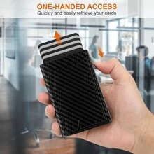男士超薄弹出式钱包 - 仿皮阻挡 10 个卡槽和 ID 窗口 | 适用于黑色 Airtag 钱包 小钱包 钱包 小黑色钱包 男士钱包 钱包 男士钱包 男士黑色卡夹 女士卡夹 周年纪念礼物 礼物 小礼物 生日礼物 男士礼物 送给丈夫的礼物 送给女士的礼物 男士迷你钱包 卡钱包 Rfid 钱包 - 黑色 - 查看 11