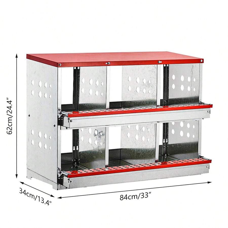 Nesting Boxes For Chickens, 6 Compartment Metal Roll Out Away Nesting