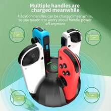 AOLION Trạm sạc 4 trong 1 tương thích với bộ điều khiển Switch Oled Joycon Tay cầm sạc Đế sạc nhanh tương thích với phụ kiện Switch - màu đen - Xem 3