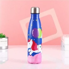 Vaso aislante de doble pared de acero inoxidable de 500 ml/17 onzas, botella de agua de alta calidad para deportes al aire libre, apta para hombres y mujeres, taza de regalo con estampado de dibujos animados