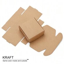 10 piezas de cajas para dulces, chocolates y galletas, decoración de arcilla artesanal en miniatura, cajas de empaque de productos, galletas y chocolates artesanales, cajas vacías para jabón y velas - Marrón - Ver 10
