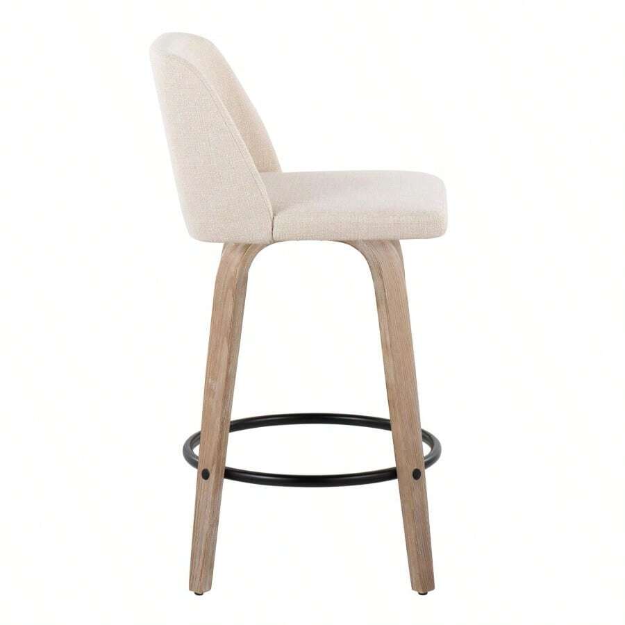 Toriano 26" MidCentury Modern Fixed Height Counter Stool With Swivel