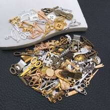 20/100 Stücke gemischter Großeinkauf von Nähwerkzeugserie, sortierter Charm Lineal Schere Nähwerkzeug Metall Vintage Anhänger für DIY Ohrringe Halsketten Schlüsselanhänger Schmuckherstellung Handwerks-Accessoires