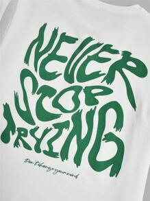 Men's 100% Cotton Basic Printed Never Stop T-Shirt Premium Comfortable Shirt - 白色 - 查看 4