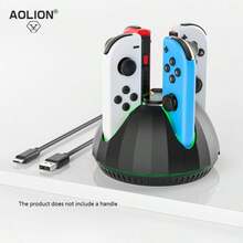 AOLION Trạm sạc 4 trong 1 tương thích với bộ điều khiển Switch Oled Joycon Tay cầm sạc Đế sạc nhanh tương thích với phụ kiện Switch - màu đen - Xem 9