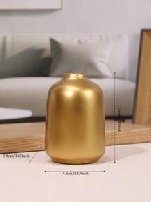 欧式时尚圆柱形花瓶。树脂家居装饰花瓶，简约现代插花产品（1 件），婚礼装饰，中心装饰，桌面装饰，派对 - 金色 - 查看 4