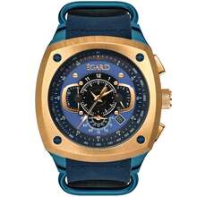 Egard V1 Viking Watch Blue Dial Stainless Steel Leather Strap Model WCH-5083-Y0N178 - 彩色 - 查看 1
