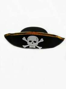 1pc Children Skull Pattern Hat, Pirate Style Hat For Holiday Costume - A - View 13