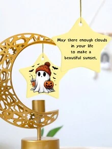 1 mặt dây chuyền bằng sứ hình ma hoạt hình tùy chỉnh - Tự thiết kế mặt dây chuyền bằng sứ có chỉnh sửa màu, là lựa chọn quà tặng tốt nhất, đồ treo xe dễ thương, món quà tuyệt vời nhất cho bố mẹ, chồng và vợ, bạn bè nam nữ, quà tặng Halloween tự làm, kỷ niệm, quà tặng ngày lễ - trắng - Xem 3