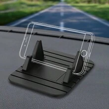 Car Dashboard Mat - Soft Rubber Phone & Gps Holder Stand Compatible With Iphone, Compatible With Samsung, For One Plus - Essential Auto Interior Accessory With Phone Holder